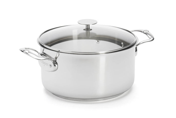 Faitout De Buyer Milady en acier inoxydable avec couvercle - 24cm