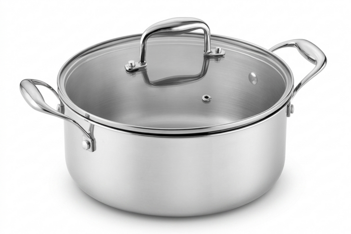 Faitout Pradel Excellence Lumia en inox avec couvercle en verre - 20cm