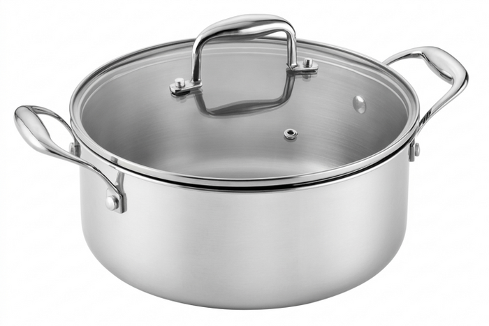 Faitout Pradel Excellence Lumia en inox avec couvercle en verre - 24cm