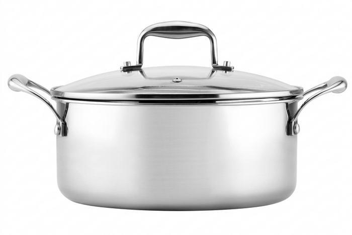 Faitout Pradel Excellence Lumia en inox avec couvercle en verre - 24cm