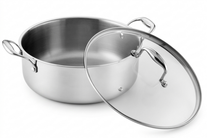Faitout Pradel Excellence Lumia en inox avec couvercle en verre - 28cm