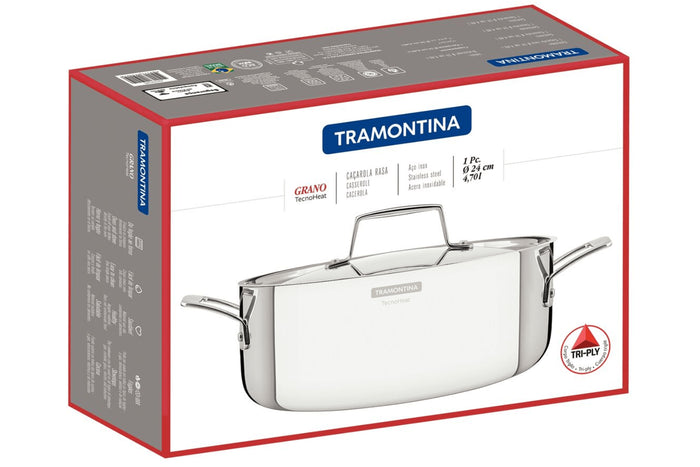 Faitout Tarmontina Grano 4,4L en inox triple couche 24cm