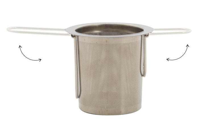 Filtre à thé Point Virgule en inox avec poignées pliables
