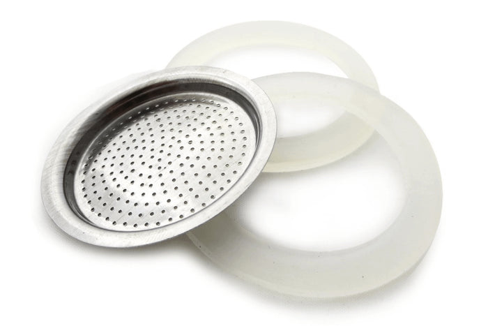 Filtre de rechange pour cafetière italienne Gefu Nando 4 tasses + 2 joints d'étanchéité