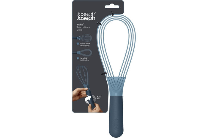 Fouet Joseph Joseph Twist Sky en silicone bleu
