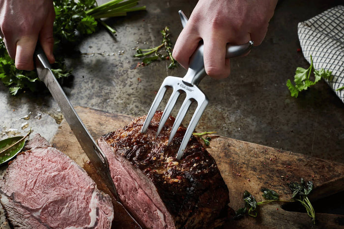 Fourchette à viande Steak Champ Bull Fork en zinc chromé 16,5cm
