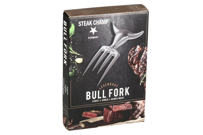 Fourchette à viande Steak Champ Bull Fork en zinc chromé 16,5cm