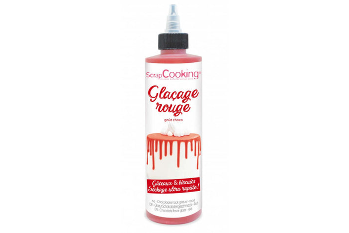 Glaçage rouge prêt à l'emploi Scrapcooking - Goût chocolat 130g