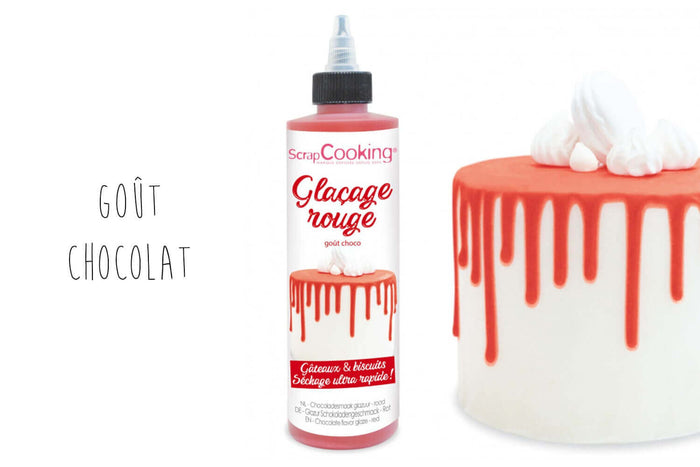 Glaçage rouge prêt à l'emploi Scrapcooking - Goût chocolat 130g