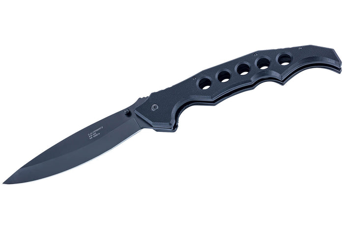 Grand couteau pliant Herbertz 596819 manche fin et ergonomique ajouré G10 noir 19,2cm