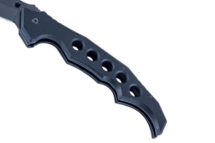 Grand couteau pliant Herbertz 596819 manche fin et ergonomique ajouré G10 noir 19,2cm