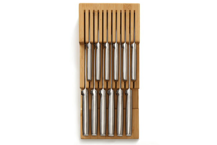 Grand range-couteaux Joseph Joseph Bamboo DrawerStore pour tiroir à 2 niveaux en bambou