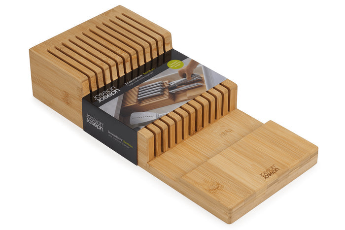 Grand range-couteaux Joseph Joseph Bamboo DrawerStore pour tiroir à 2 niveaux en bambou