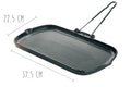 Grill viande rectangle en fonte - 37,5x22,5cm