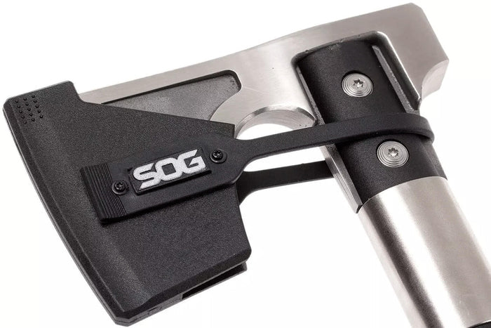 Hache SOG Camp Axe SGCH1001 manche en nylon/fibres de verre noir 29cm avec étui en nylon