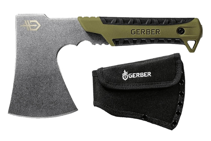 Hachette Gerber Pack Hatchet GE003482 manche en caoutchouc vert/noir 24,1cm + étui
