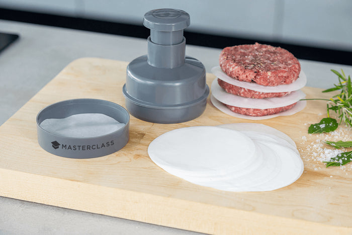 Kit de préparation de burgers MasterClass en polymère gris + 100 disques de cire