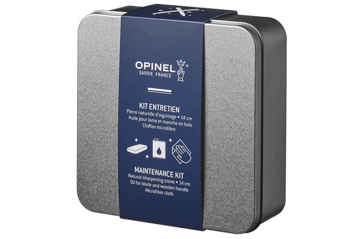 Kit d'entretien pour couteaux Opinel pierre + huile + chiffon microfibre