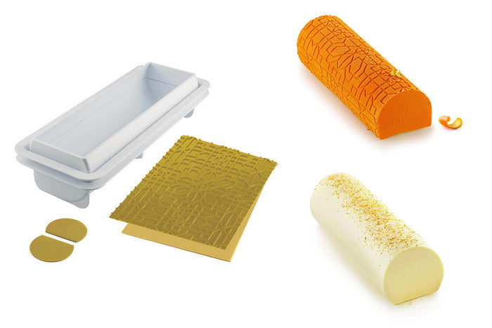 Kit Moule 3D Silikomart Maya Bûche 25x8x6,7cm + accessoires