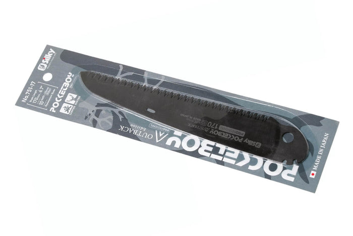 Lame droite de rechange noire 17cm Silky Outback Edition 751-17 pour scie Pocketboy