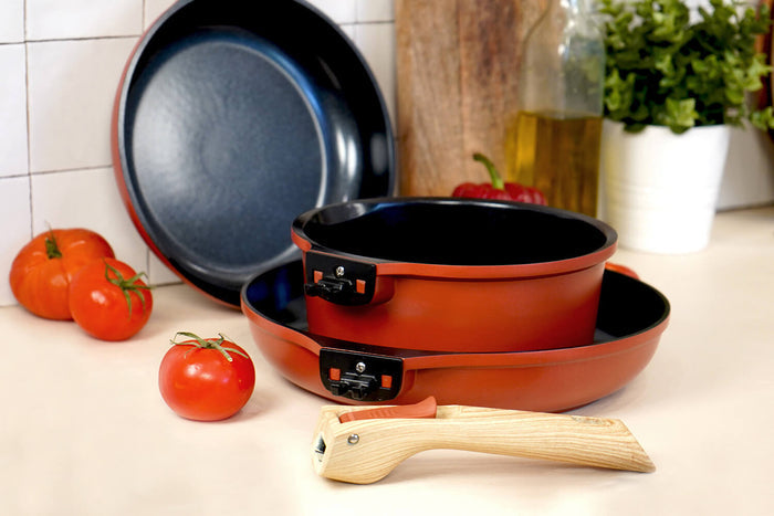 L'Incroyable Kit Cookut 2 poêles et 1 casserole à poignée amovible - passion