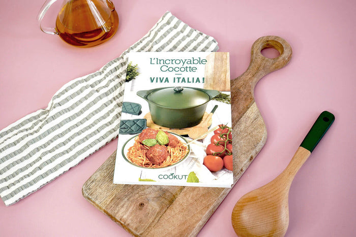Livre de cuisine Cookut Les recettes italiennes pour l'Incroyable Cocotte