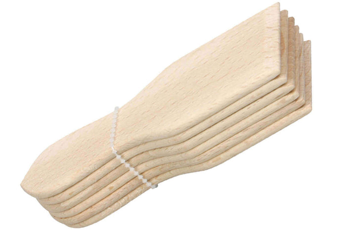 Lot de 6 spatules à raclette 13,5cm en bois de hêtre