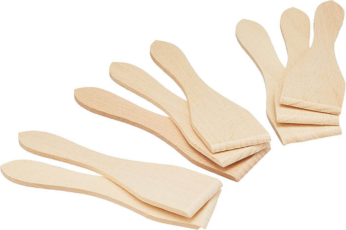 Lot de 8 spatules à raclette 13cm en bois de hêtre