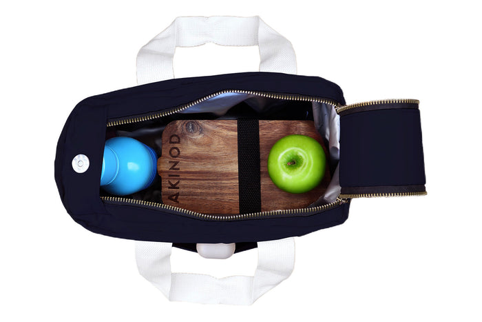 Lunch bag isotherme Akinod 08:17 en polycoton bleu navy 7L