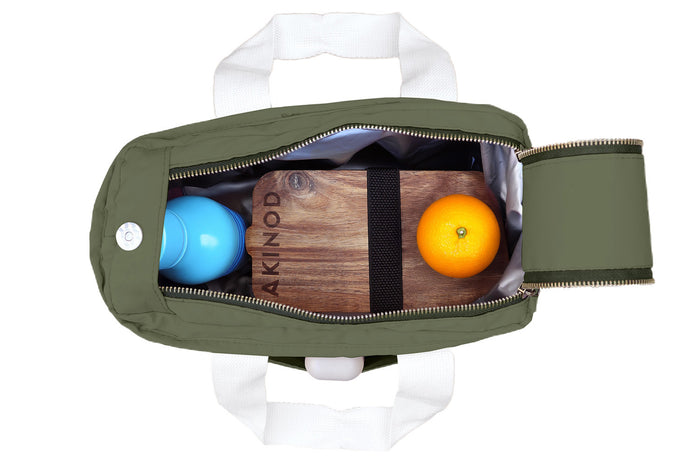 Lunch bag isotherme Akinod 08:17 en polycoton olive 7L