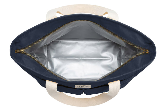Lunch bag isotherme Akinod 10:47 en polycoton bleu navy 21L