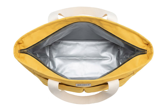 Lunch bag isotherme Akinod 10:47 en polycoton moutarde 21L