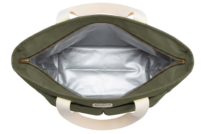Lunch bag isotherme Akinod 10:47 en polycoton olive 21L