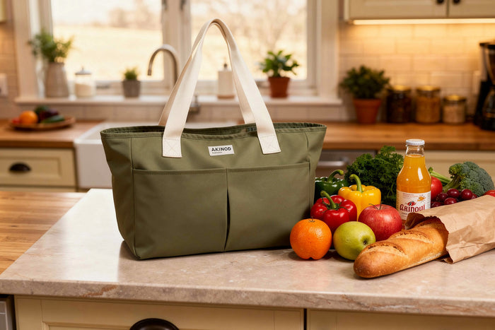 Lunch bag isotherme Akinod 10:47 en polycoton olive 21L