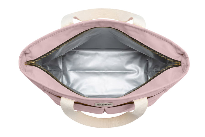 Lunch bag isotherme Akinod 10:47 en polycoton rose 21L