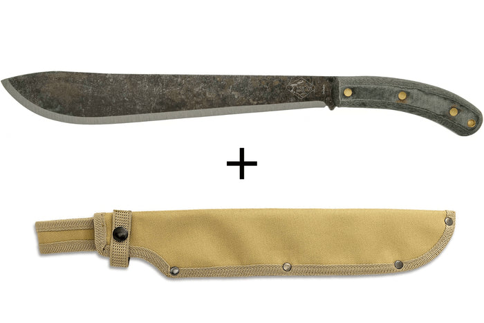 Machette Esee Darien lame carbone 31,5cm manche micarta gris + étui