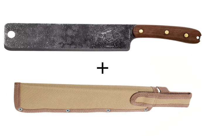 Machette Esee Expat Libertariat lame acier carbone 22,8cm manche bois de noyer + étui