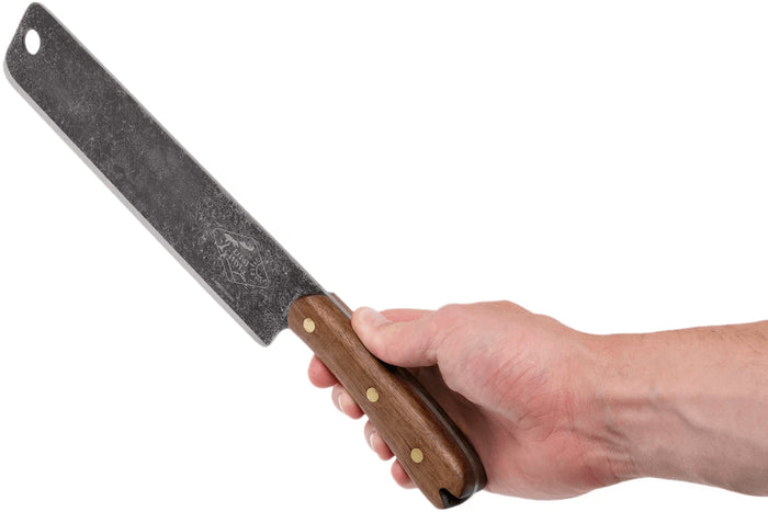 Machette Esee Expat Libertariat lame acier carbone 22,8cm manche bois de noyer + étui
