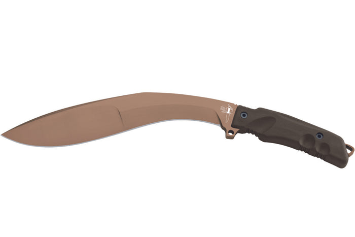 Machette Kukri Fox Military Extreme Tactical Bronze FX.9CM04BT 37cm manche Forprene vert + étui