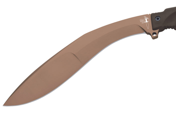 Machette Kukri Fox Military Extreme Tactical Bronze FX.9CM04BT 37cm manche Forprene vert + étui