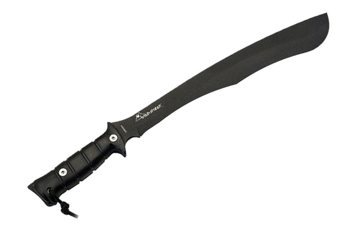 Machette kukri Wildsteer W Tiger WTIG3113N 45cm lame noire manche Kraton noir + étui en nylon