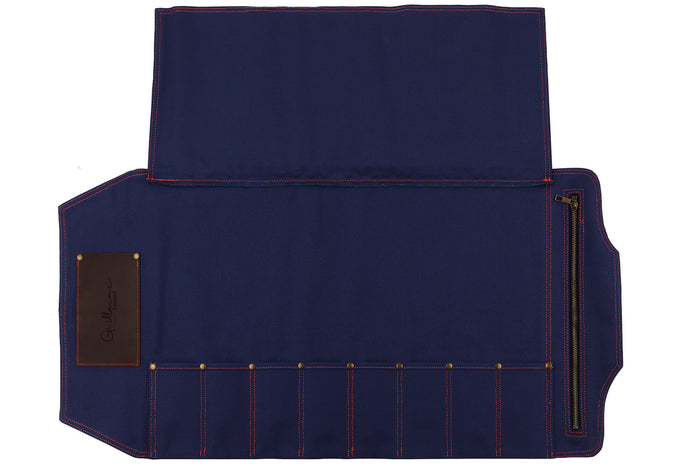 Mallette de couteaux vide Guillaume Léonard 8 places bleue