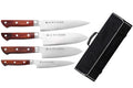 Mallette Satake Cutlery Brown Pakkawood 4 couteaux japonais