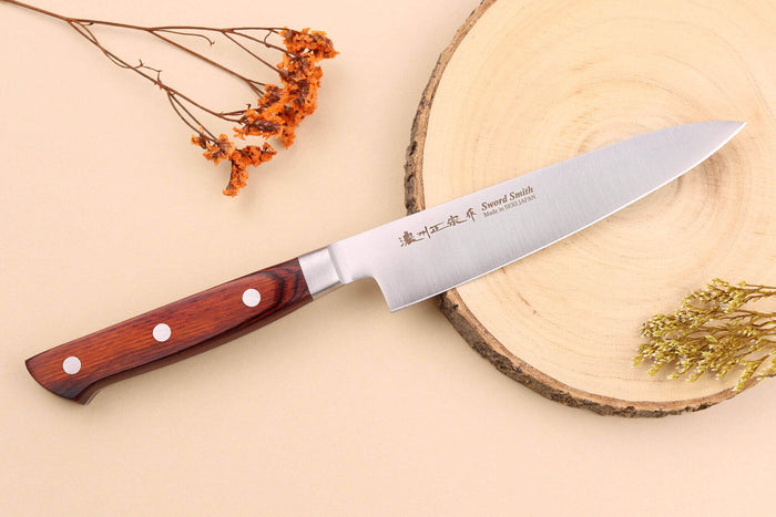 Mallette Satake Cutlery Brown Pakkawood 4 couteaux japonais