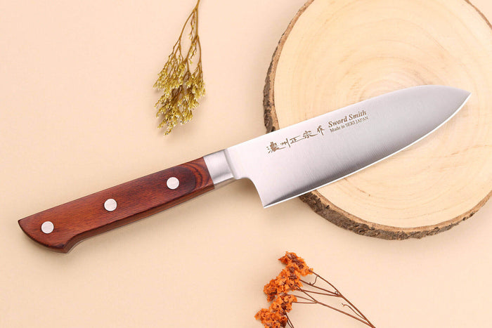Mallette Satake Cutlery Brown Pakkawood 4 couteaux japonais