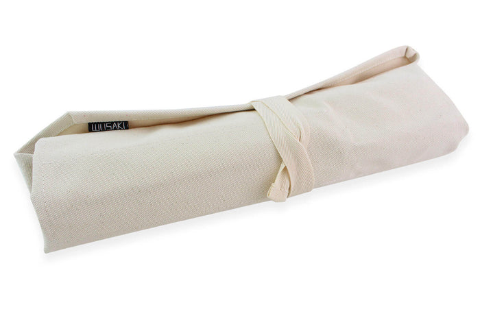 Mallette traditionnelle Wusaki en toile de coton beige pour 5 couteaux