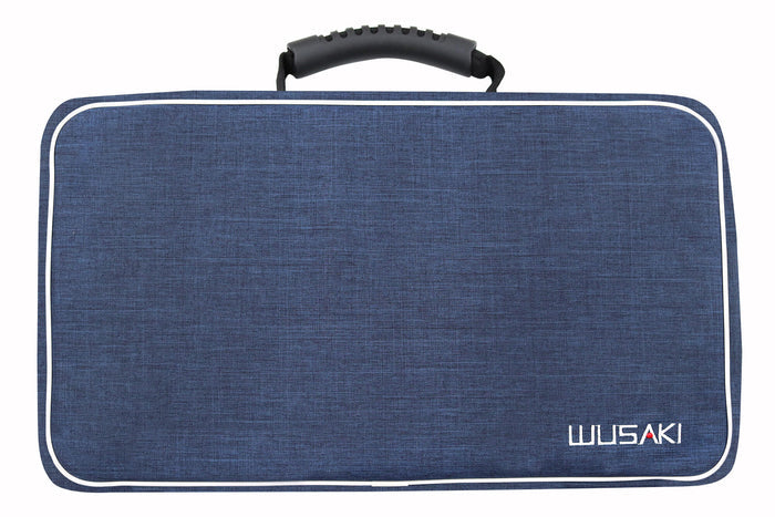 Mallette vide Wusaki bleue pour 21 couteaux et ustensiles + 1 grande poche de rangement
