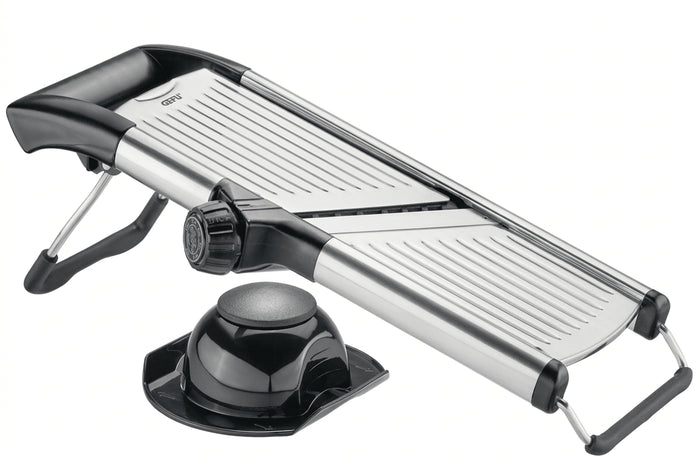 Mandoline Gefu Volari en acier inoxydable 41,5cm avec poussoir