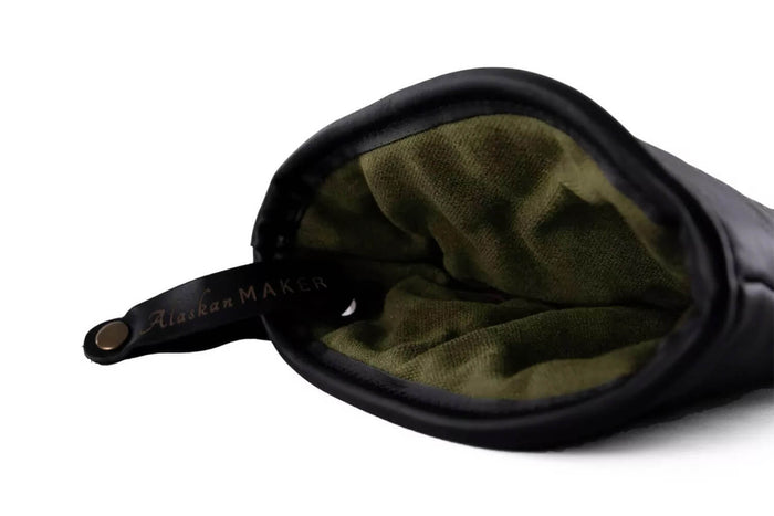Manique Alaskan Maker Defender noir et vert en cuir