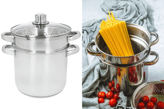Marmite à pâtes italiennes KitchenCraft World of Flavours en acier inox 4L 4 pièces